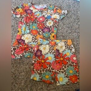Posh Peanut Vibrant Floral Kids Pajama Set